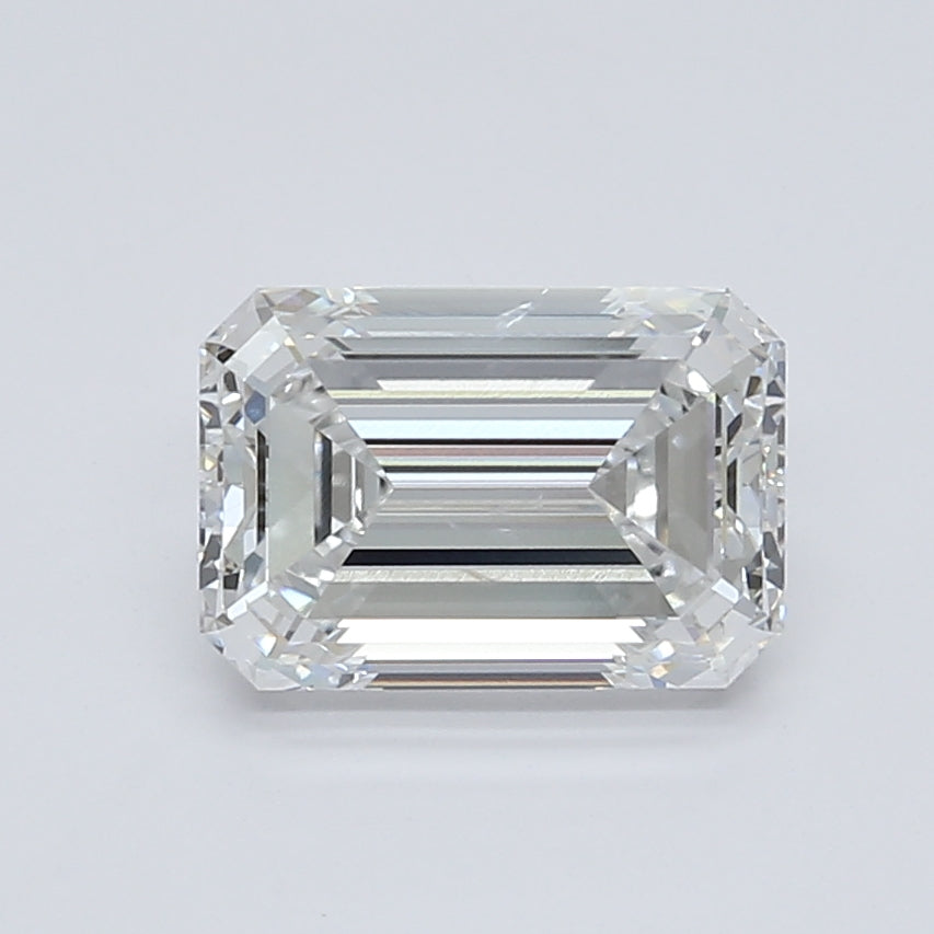 2.54 Carat Emerald Lab Diamond with  Cut Diamond in 14KT  view 1
