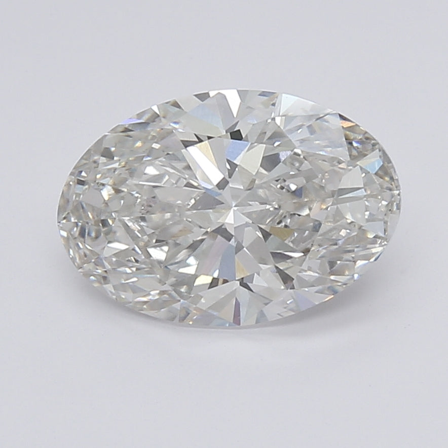 2.76 Carat Oval Lab Diamond with  Cut Diamond in 14KT  view 1
