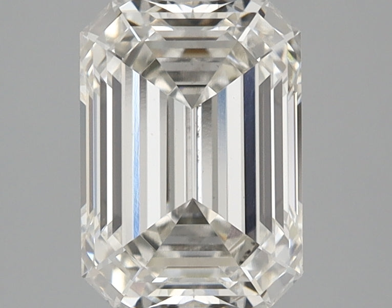 2.05 Carat Emerald Lab Diamond with  Cut Diamond in 14KT  view 1
