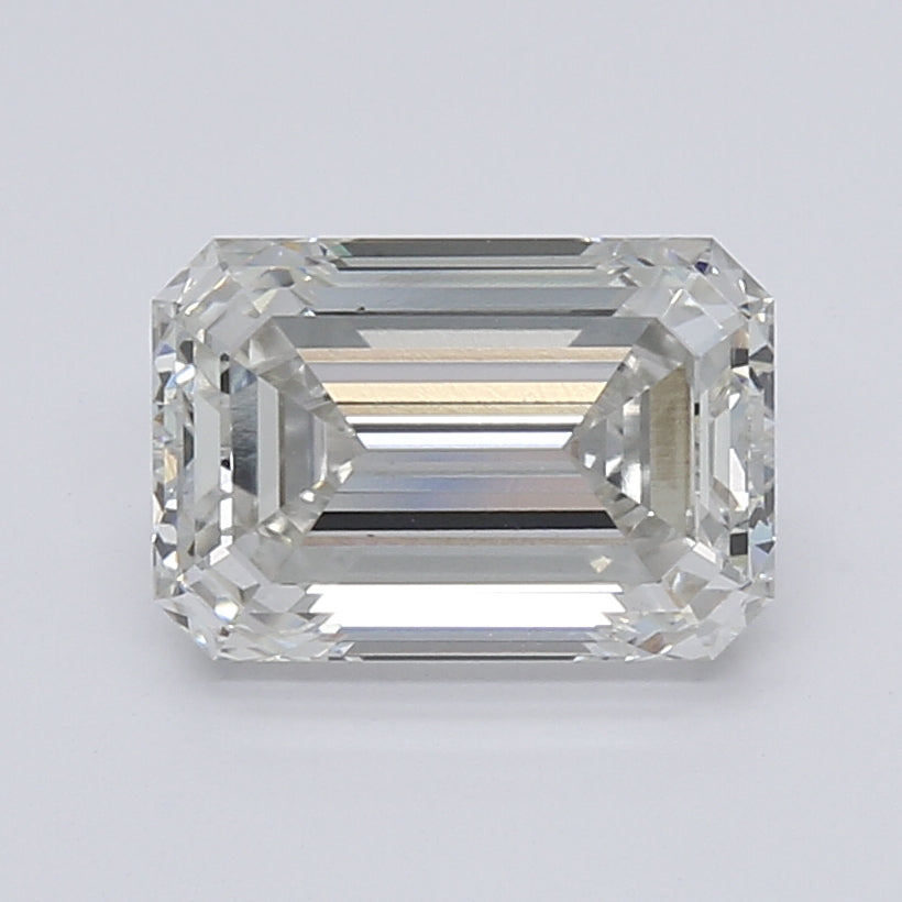 2.55 Carat Emerald Lab Diamond with  Cut Diamond in 14KT  view 1

