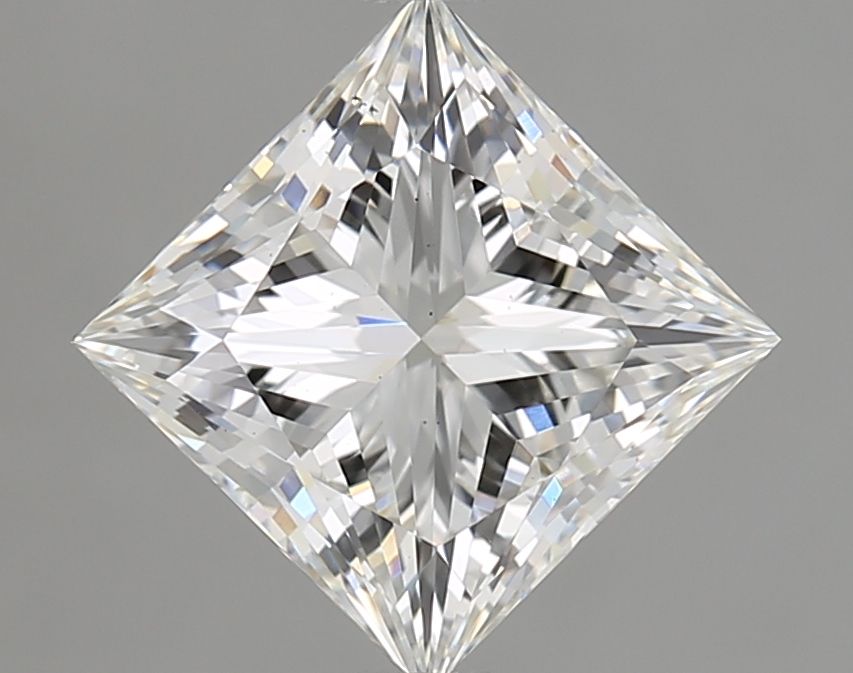 2.21 Carat Princess Lab Diamond with  Cut Diamond in 14KT  view 1
