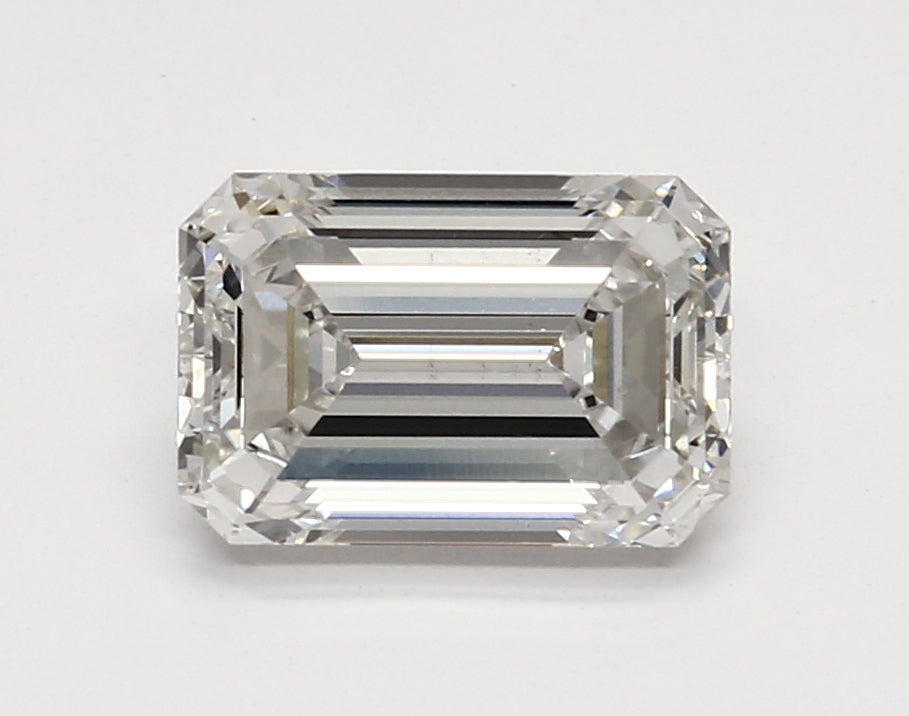 2.69 Carat Emerald Lab Diamond with  Cut Diamond in 14KT  view 1
