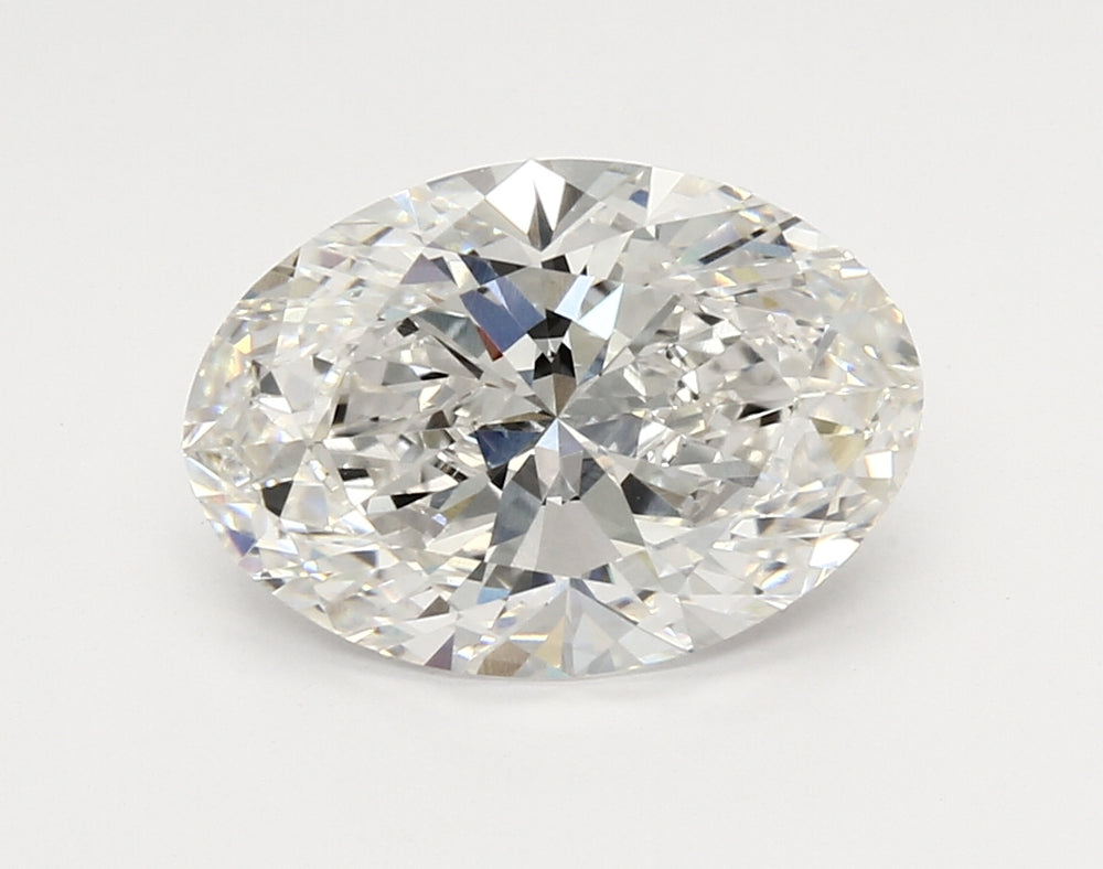 4.0 Carat Oval Lab Diamond with  Cut Diamond in 14KT  view 1
