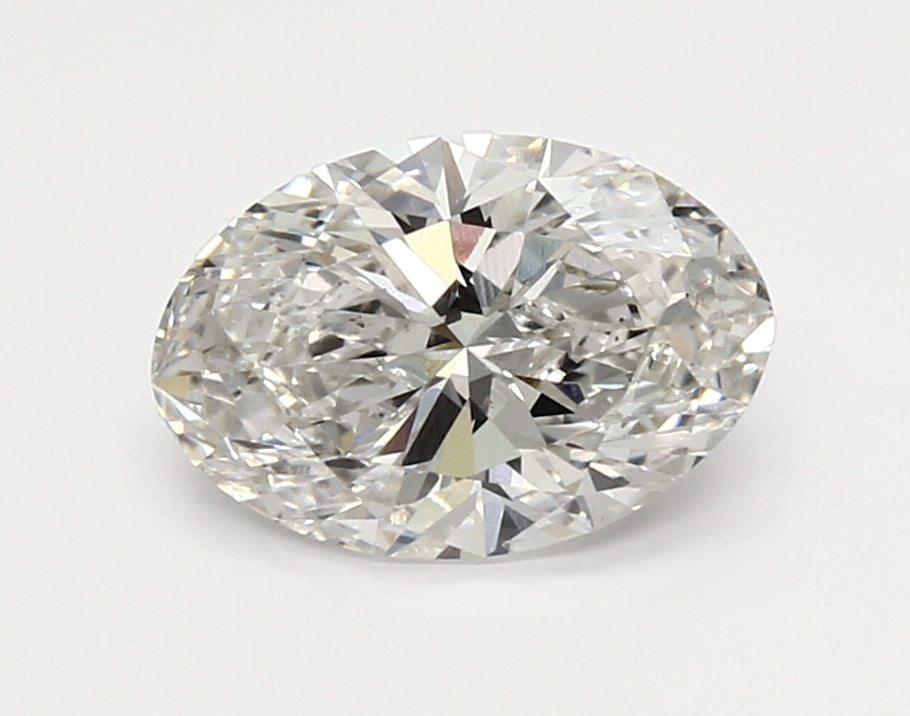 2.1 Carat Oval Lab Diamond with  Cut Diamond in 14KT  view 1
