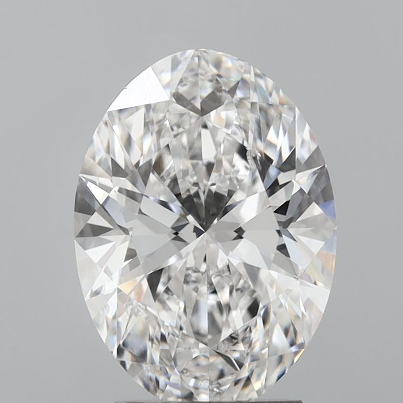 3.02 Carat Oval Lab Diamond with  Cut Diamond in 14KT  view 1
