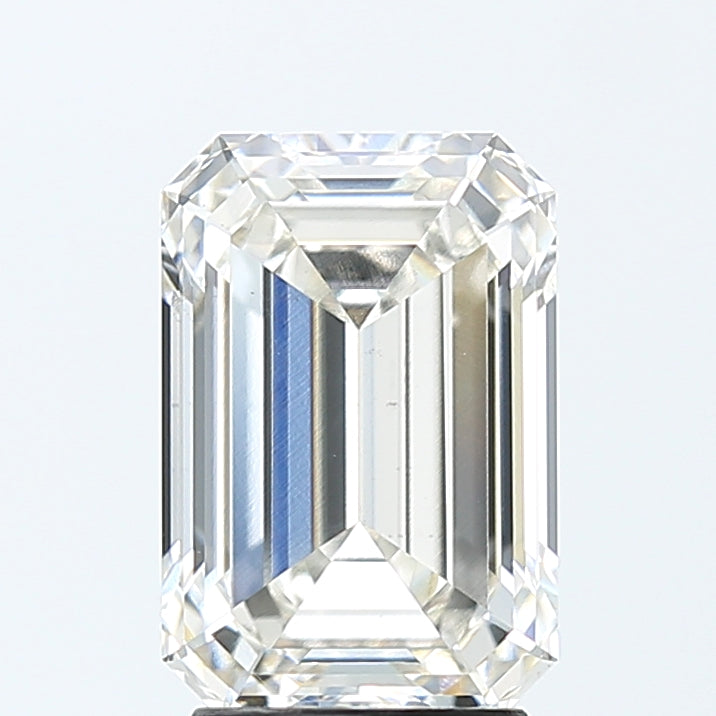 3.31 Carat Emerald Lab Diamond with  Cut Diamond in 14KT  view 1
