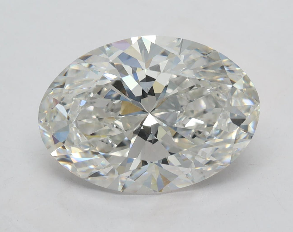 2.57 Carat Oval Lab Diamond with  Cut Diamond in 14KT  view 1
