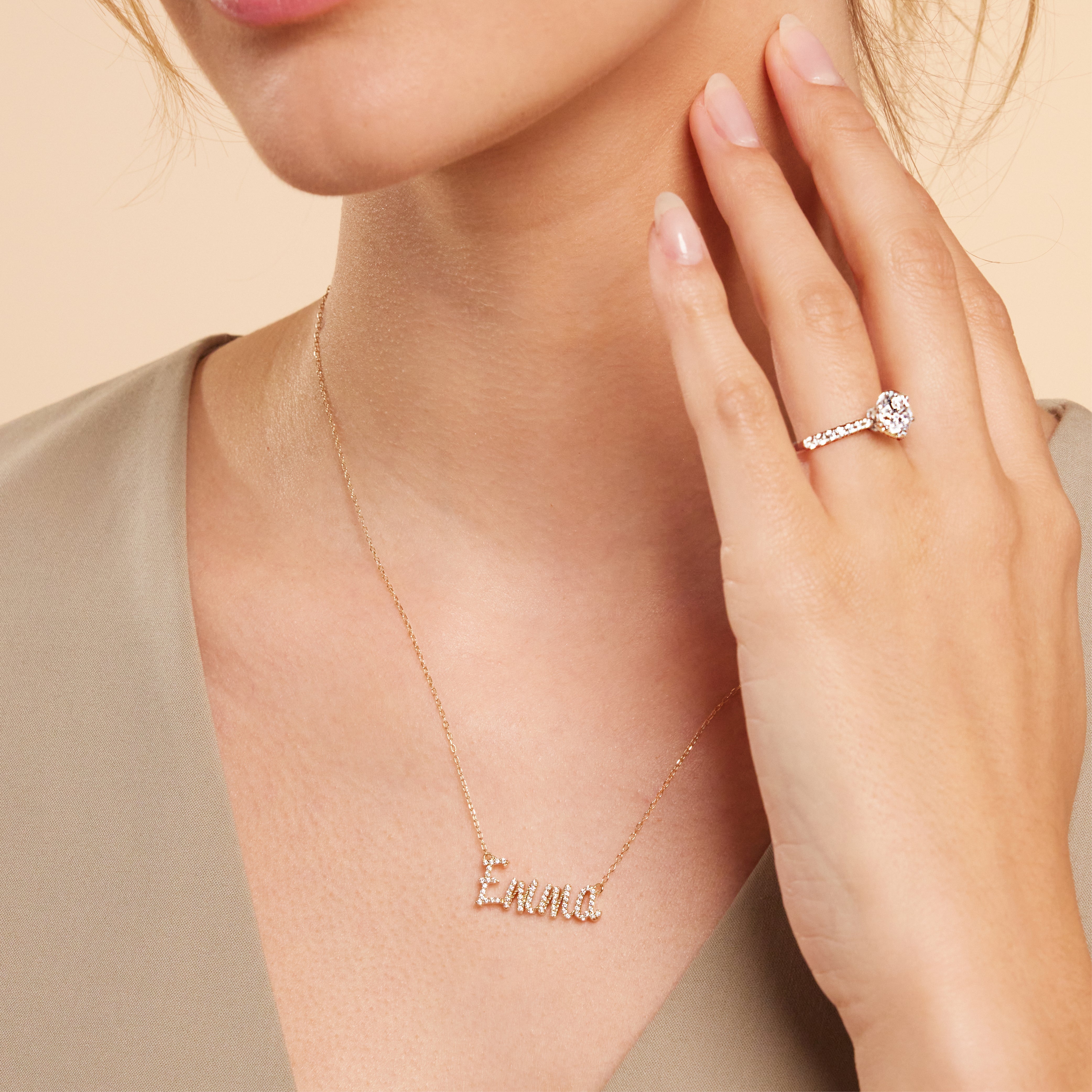 Personalized Name Necklace With Diamonds With Clarity Personalized name necklace with diamonds with clarity