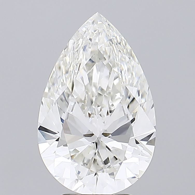 4.02 Carat Pear Lab Diamond with  Cut Diamond in 14KT  view 1
