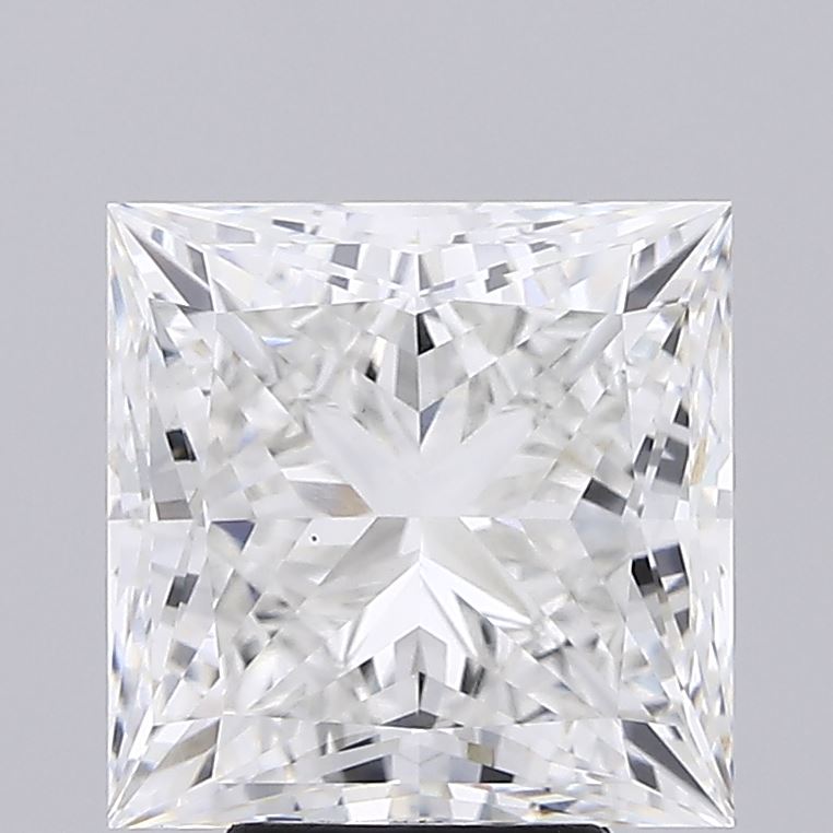 5.78 Carat Princess Lab Diamond with  Cut Diamond in 14KT  view 1
