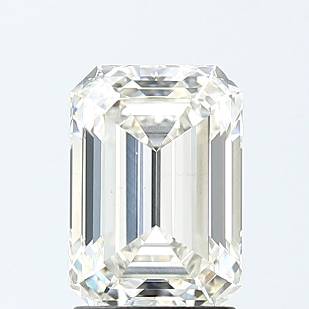 2.33 Carat Emerald Lab Diamond with  Cut Diamond in 14KT  view 1
