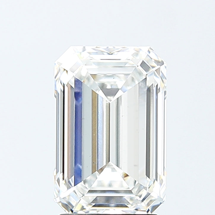 3.07 Carat Emerald Lab Diamond with  Cut Diamond in 14KT  view 1
