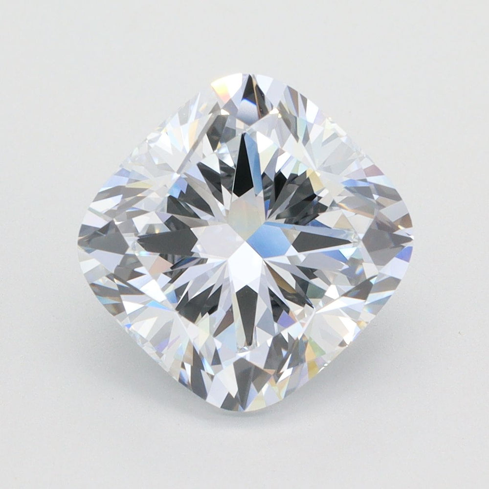 4.39 Carat Cushion Lab Diamond with  Cut Diamond in 14KT  view 1

