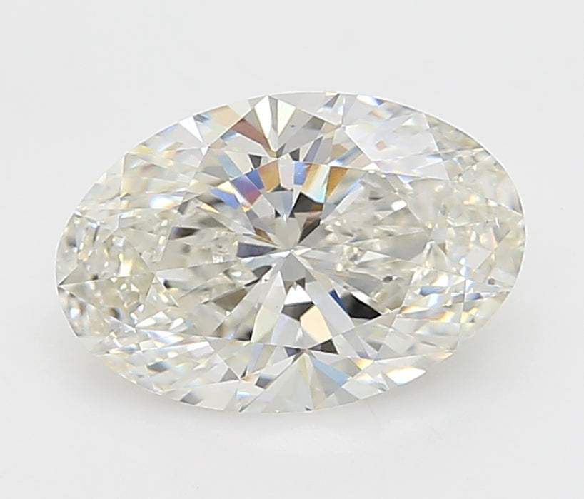 3.13 Carat Oval Lab Diamond with  Cut Diamond in 14KT  view 1

