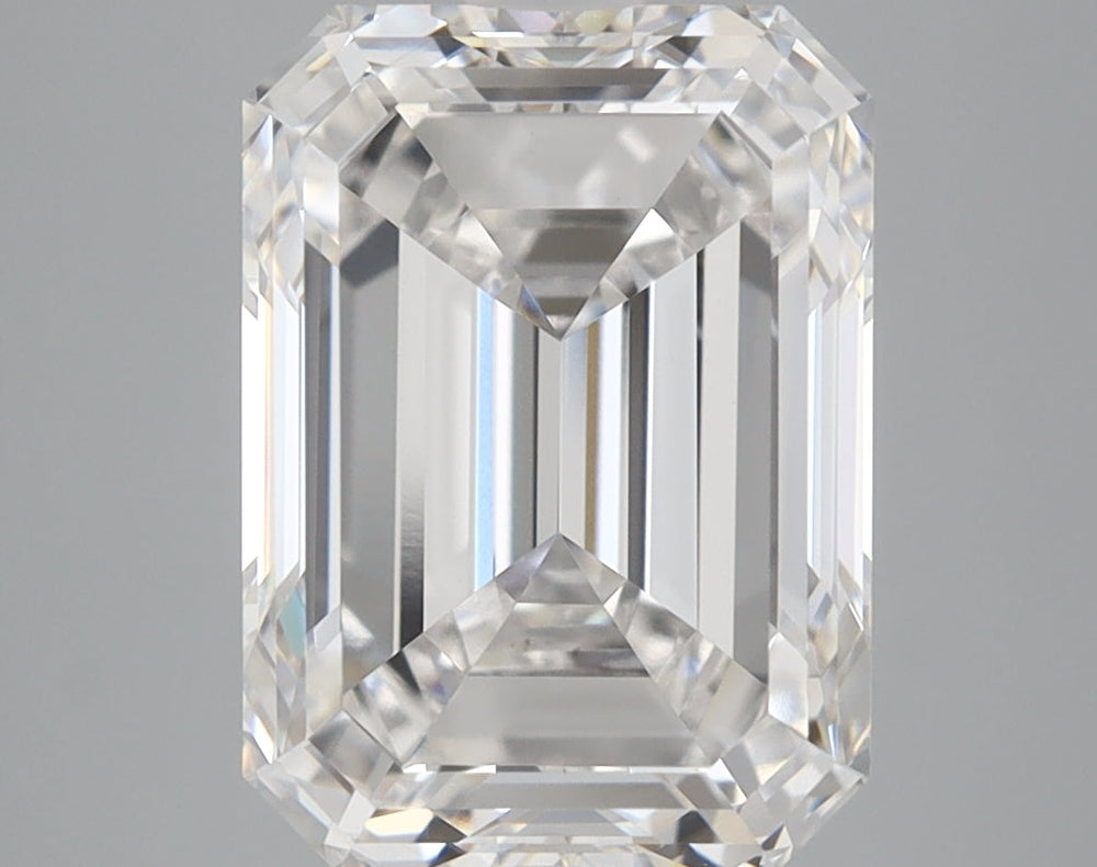 5.0 Carat Emerald Lab Diamond with  Cut Diamond in 14KT  view 1
