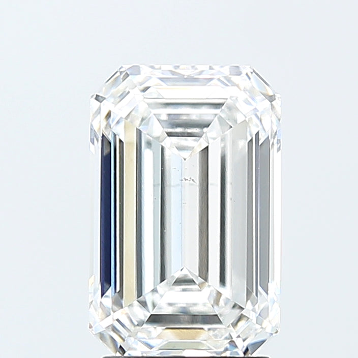 3.09 Carat Emerald Lab Diamond with  Cut Diamond in 14KT  view 1
