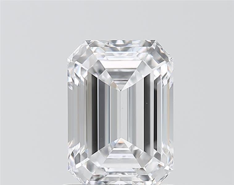 1.56 Carat Emerald Lab Diamond with  Cut Diamond in 14KT  view 1
