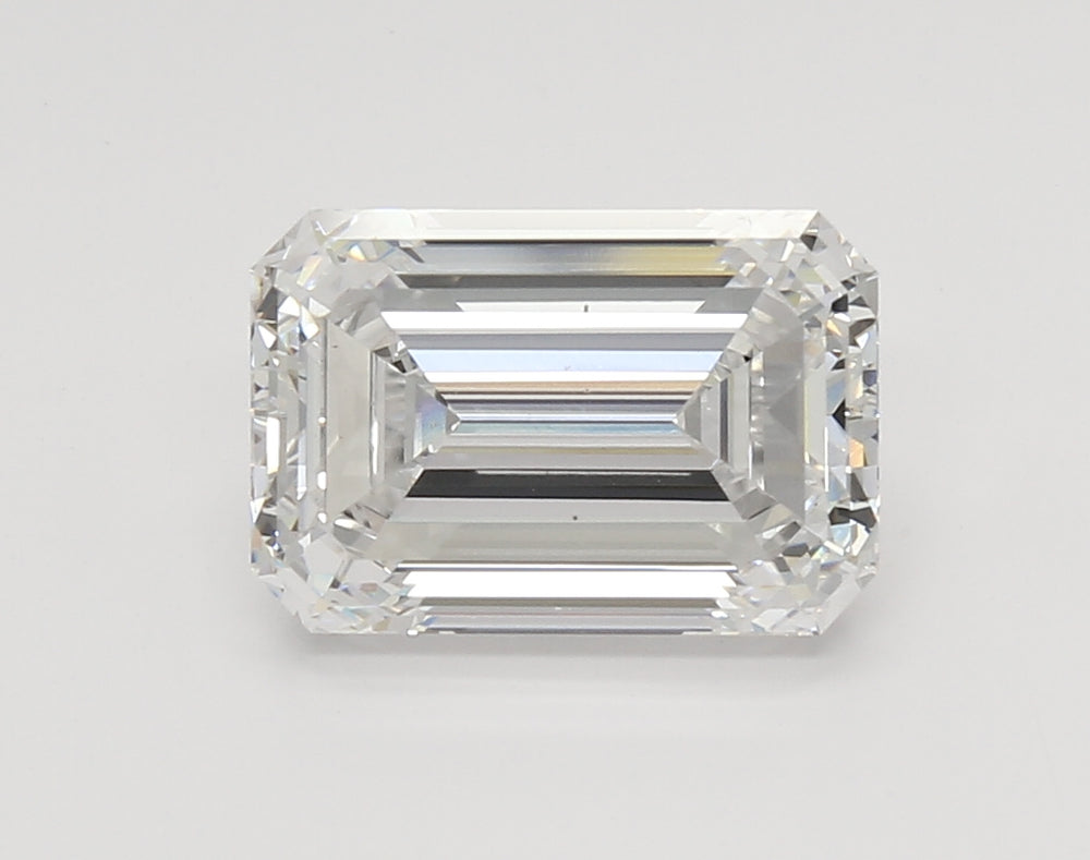 4.06 Carat Emerald Lab Diamond with  Cut Diamond in 14KT  view 1
