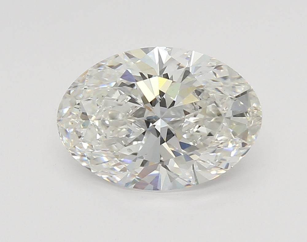 3.01 Carat Oval Lab Diamond with  Cut Diamond in 14KT  view 1
