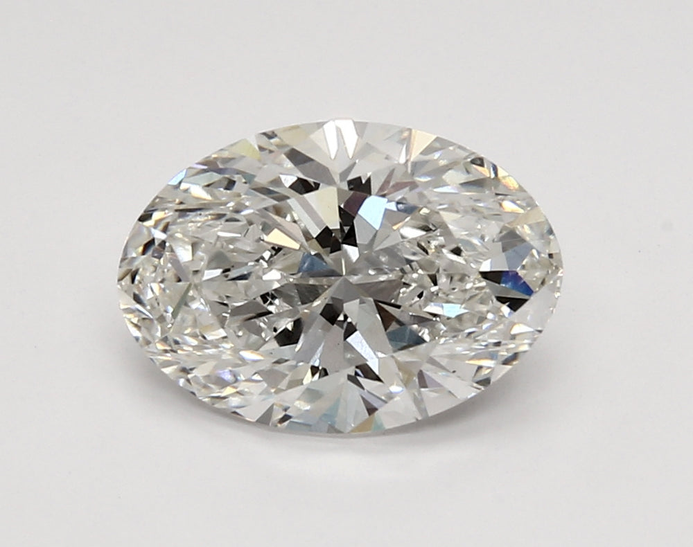 3.01 Carat Oval Lab Diamond with  Cut Diamond in 14KT  view 1
