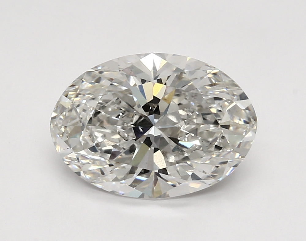3.21 Carat Oval Lab Diamond with  Cut Diamond in 14KT  view 1
