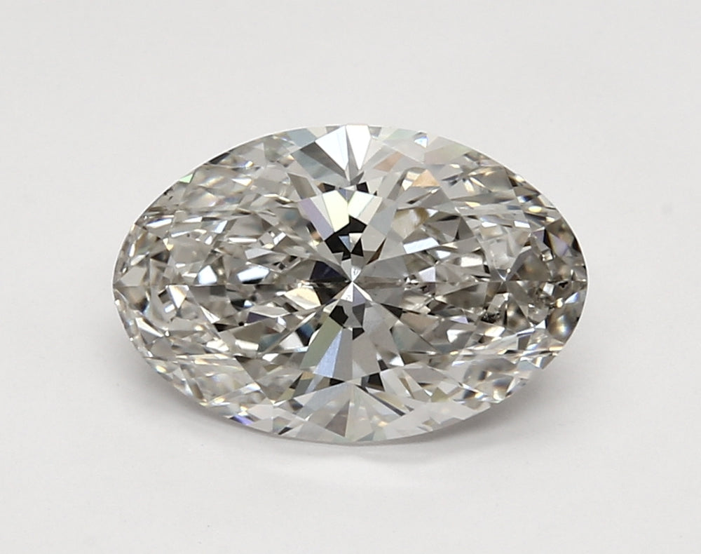 3.04 Carat Oval Lab Diamond with  Cut Diamond in 14KT  view 1
