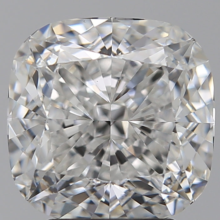 3.75 Carat Cushion Lab Diamond with  Cut Diamond in 14KT  view 1
