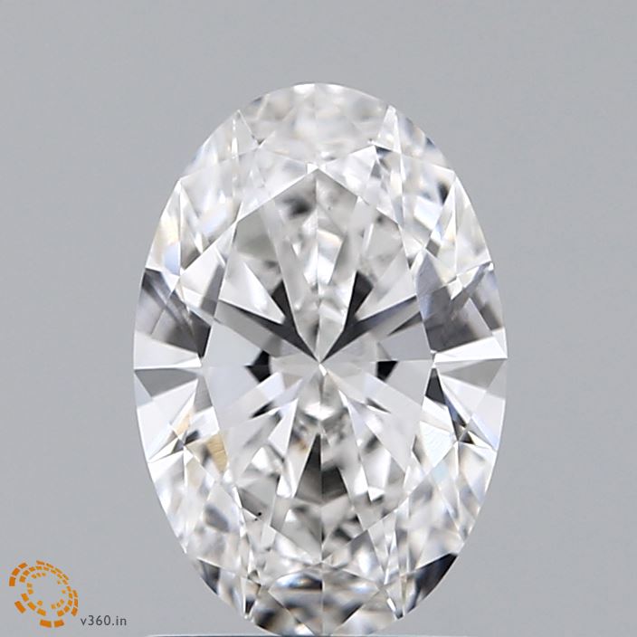 1.27 Carat Oval Lab Diamond with  Cut Diamond in 14KT  view 1
