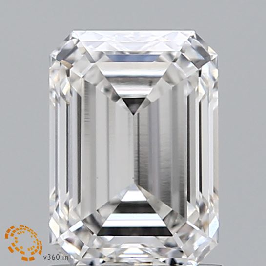 1.7 Carat Emerald Lab Diamond with  Cut Diamond in 14KT  view 1
