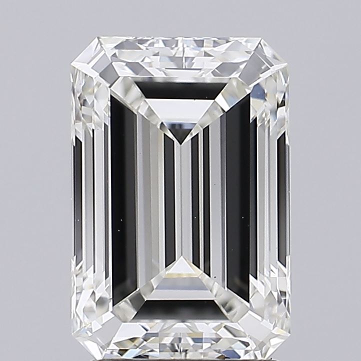 2.28 Carat Emerald Lab Diamond with  Cut Diamond in 14KT  view 1
