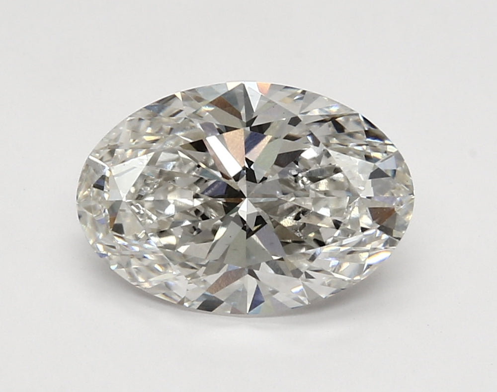 3.37 Carat Oval Lab Diamond with  Cut Diamond in 14KT  view 1
