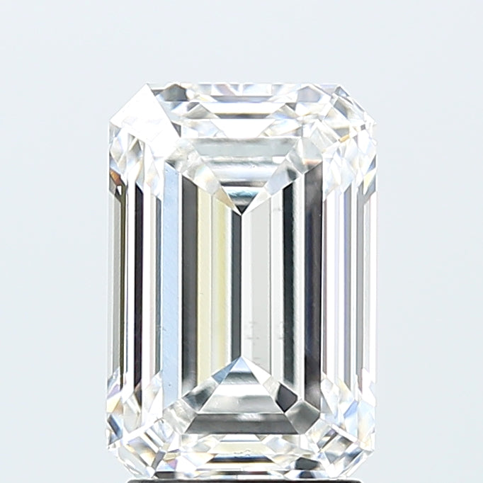 3.18 Carat Emerald Lab Diamond with  Cut Diamond in 14KT  view 1
