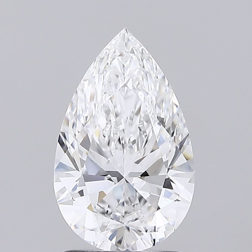 1.61 Carat Pear Lab Diamond with  Cut Diamond in 14KT  view 1
