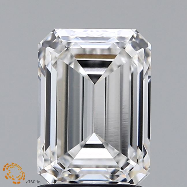 2.02 Carat Emerald Lab Diamond with  Cut Diamond in 14KT  view 1
