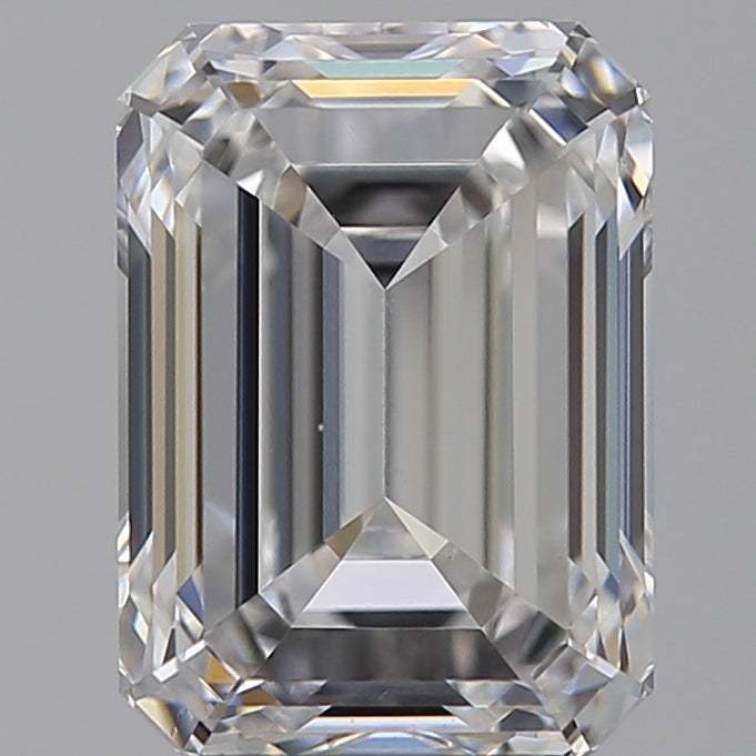 3.58 Carat Emerald Lab Diamond with  Cut Diamond in 14KT  view 1
