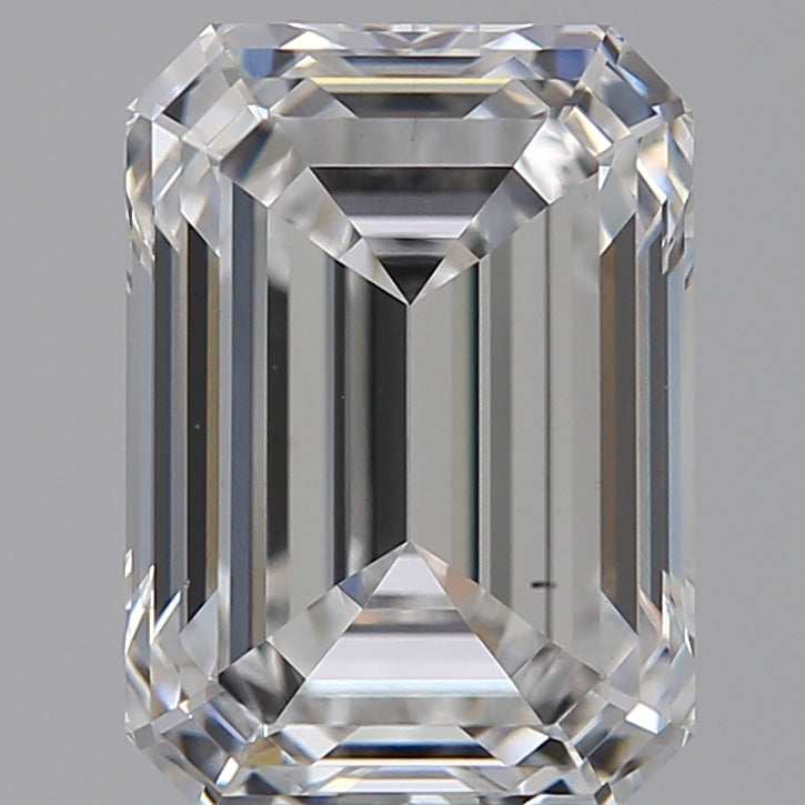 3.12 Carat Emerald Lab Diamond with  Cut Diamond in 14KT  view 1
