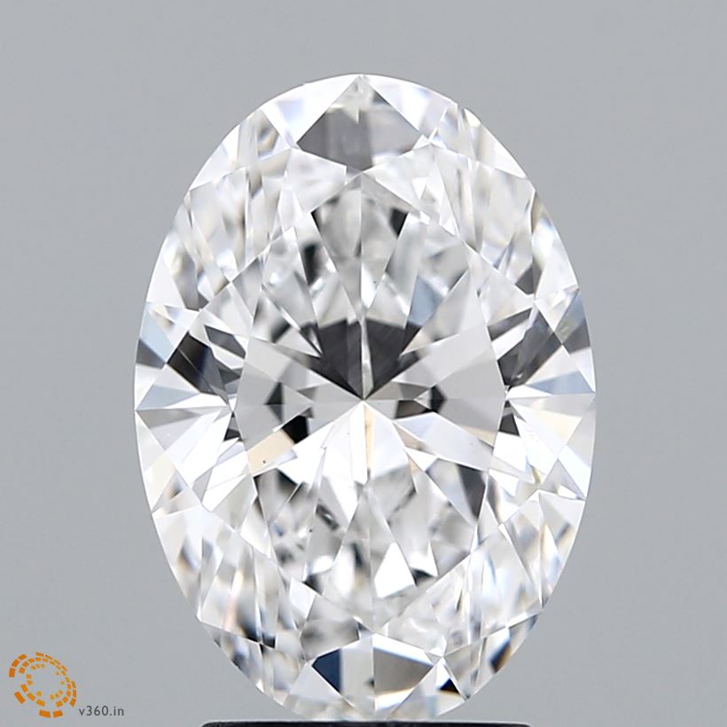 2.81 Carat Oval Lab Diamond with  Cut Diamond in 14KT  view 1
