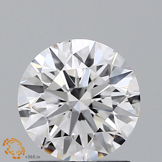 1.3 Carat Round lab Diamond with  Cut Diamond in 14KT  view 1
