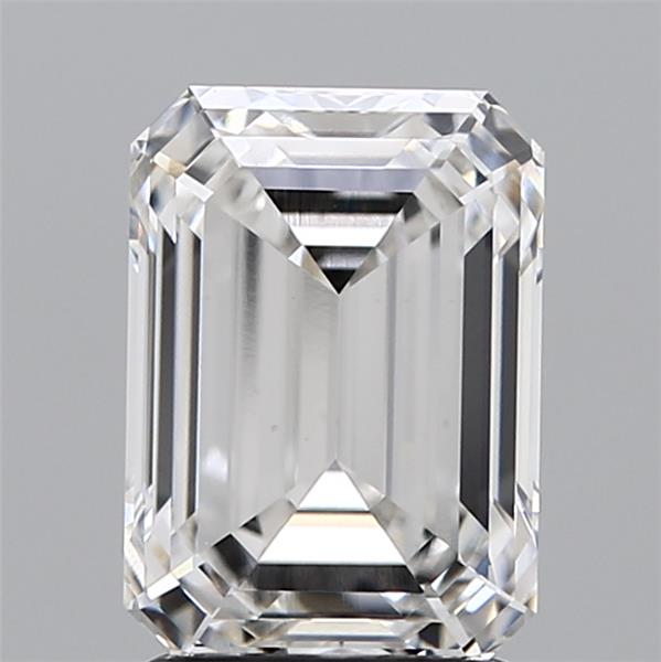 2.54 Carat Emerald Lab Diamond with  Cut Diamond in 14KT  view 1

