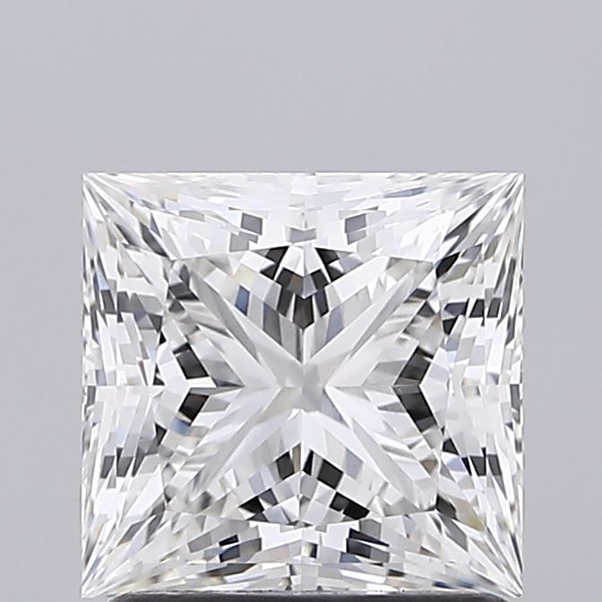 1.66 Carat Princess Lab Diamond with  Cut Diamond in 14KT  view 1
