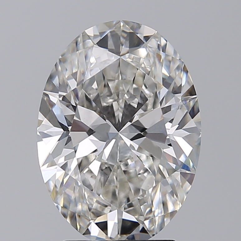 3.32 Carat Oval Lab Diamond with  Cut Diamond in 14KT  view 1
