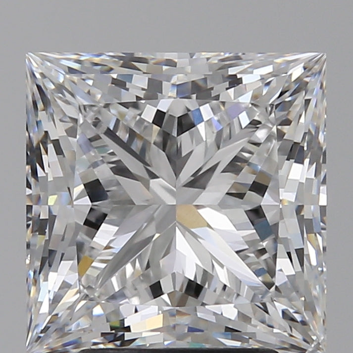 3.56 Carat Princess Lab Diamond with  Cut Diamond in 14KT  view 1
