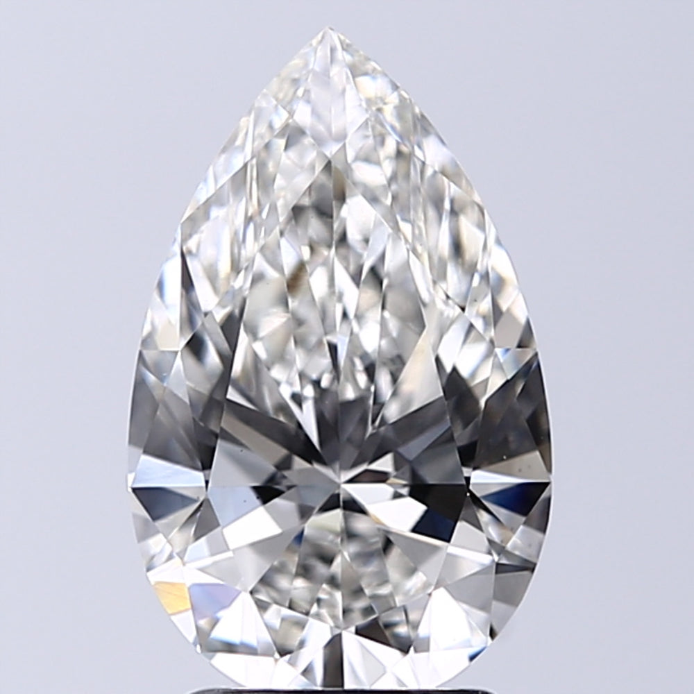 2.51 Carat Pear Lab Diamond with  Cut Diamond in 14KT  view 1
