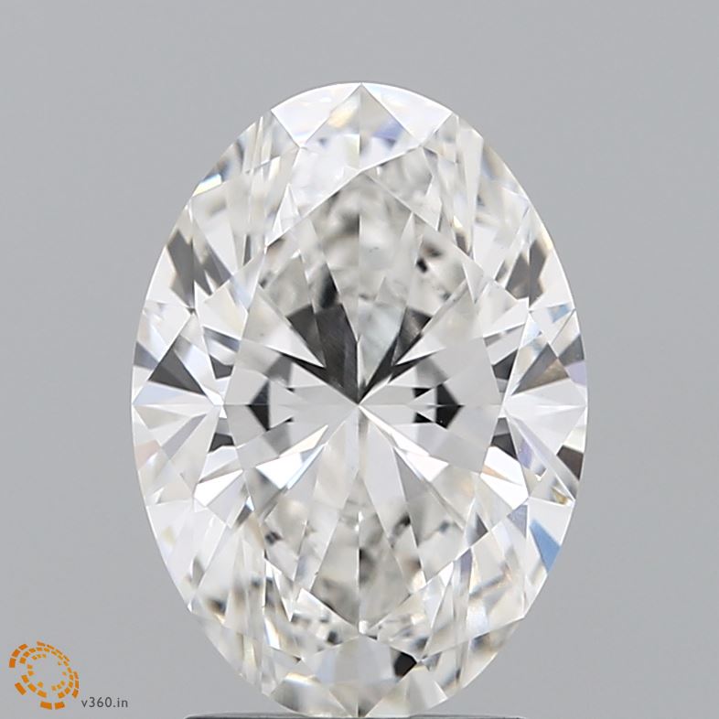 2.55 Carat Oval Lab Diamond with  Cut Diamond in 14KT  view 1

