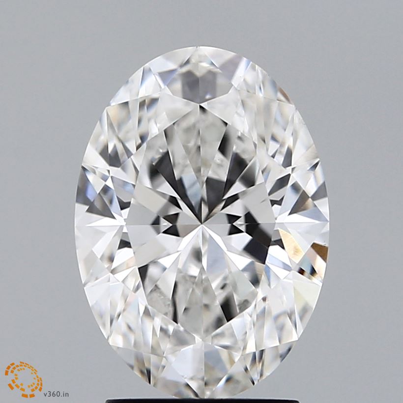 2.59 Carat Oval Lab Diamond with  Cut Diamond in 14KT  view 1
