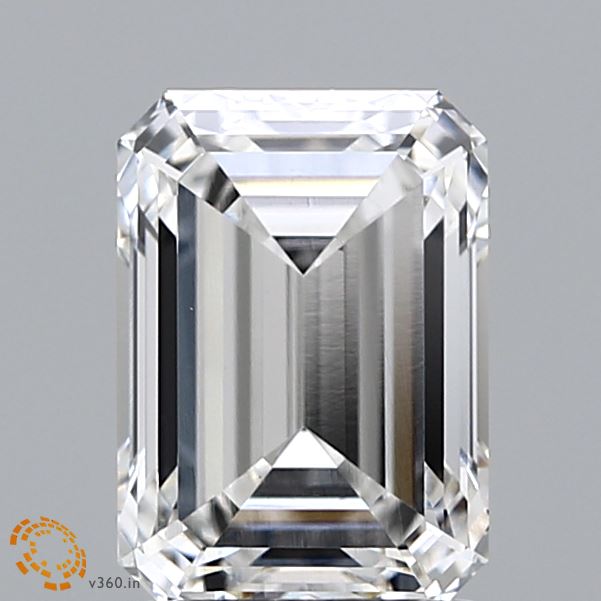 1.82 Carat Emerald Lab Diamond with  Cut Diamond in 14KT  view 1
