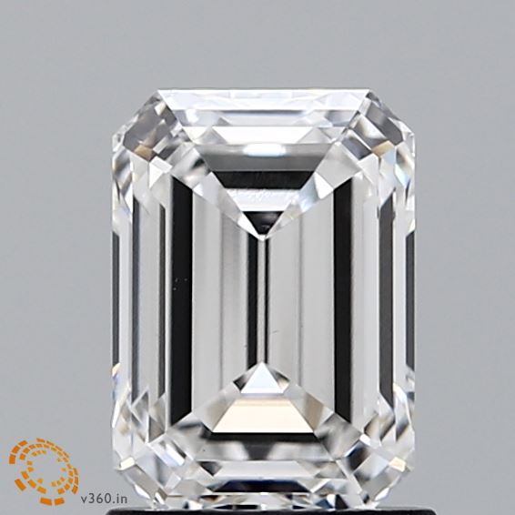 1.52 Carat Emerald Lab Diamond with  Cut Diamond in 14KT  view 1
