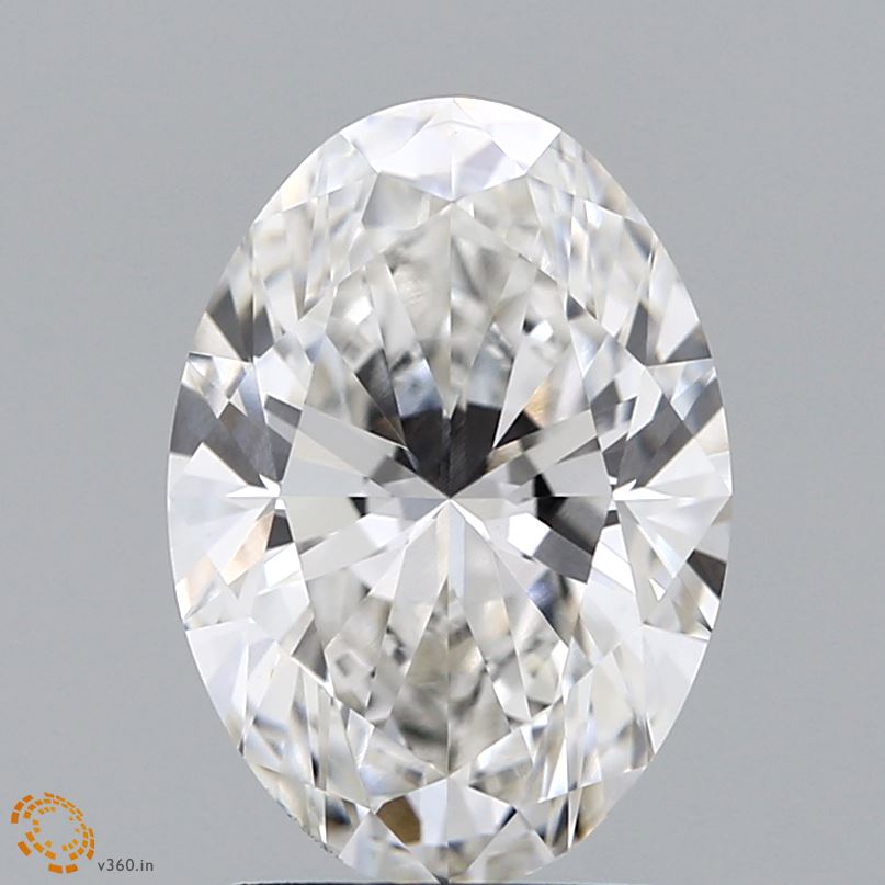 2.59 Carat Oval Lab Diamond with  Cut Diamond in 14KT  view 1
