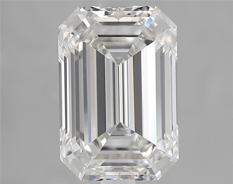 3.0 Carat Emerald Lab Diamond with  Cut Diamond in 14KT  view 1
