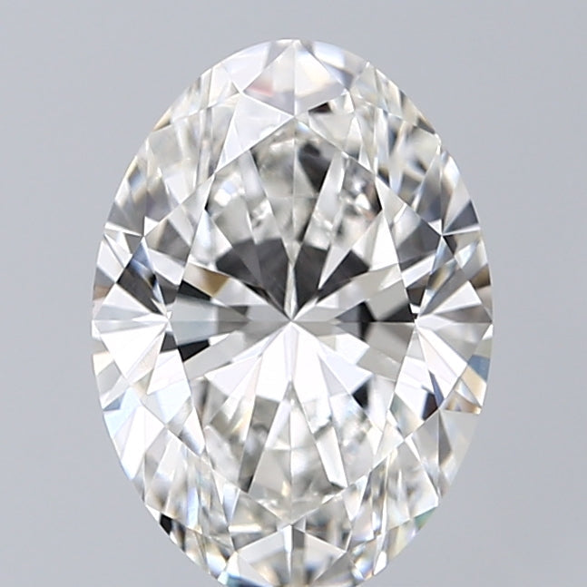 2.58 Carat Oval Lab Diamond with  Cut Diamond in 14KT  view 1

